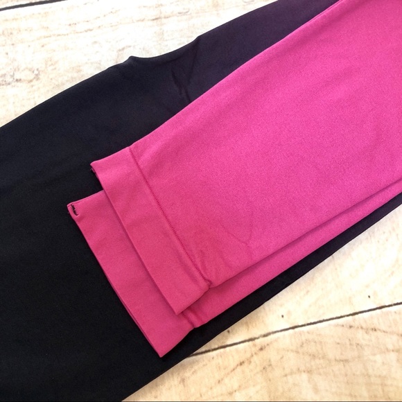 ⚡️2 for $15 Fuschia & Black Ombré Leggings S/M - Picture 3 of 5